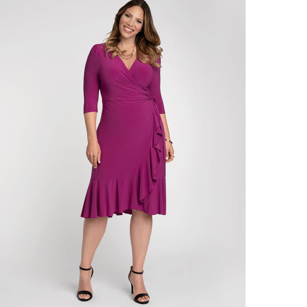 Kiyonna | Whimsy Wrap Dress | Purple
